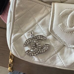 Interlocking CC crystal charm